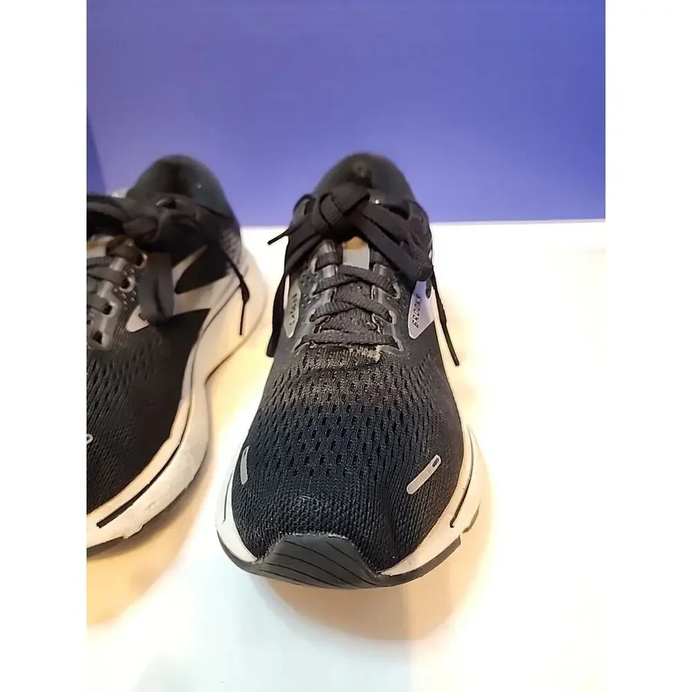 Brooks Ghost 14 Womens 8.5 B Shoes Black Silver Running Walking 1203561B057